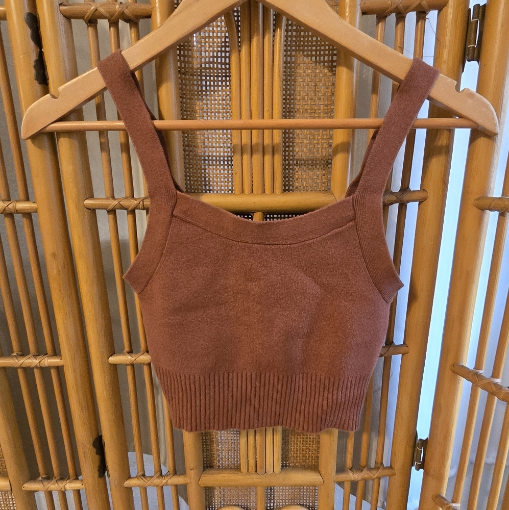 Everlane Women's Cotton Brown Knit Crop Top